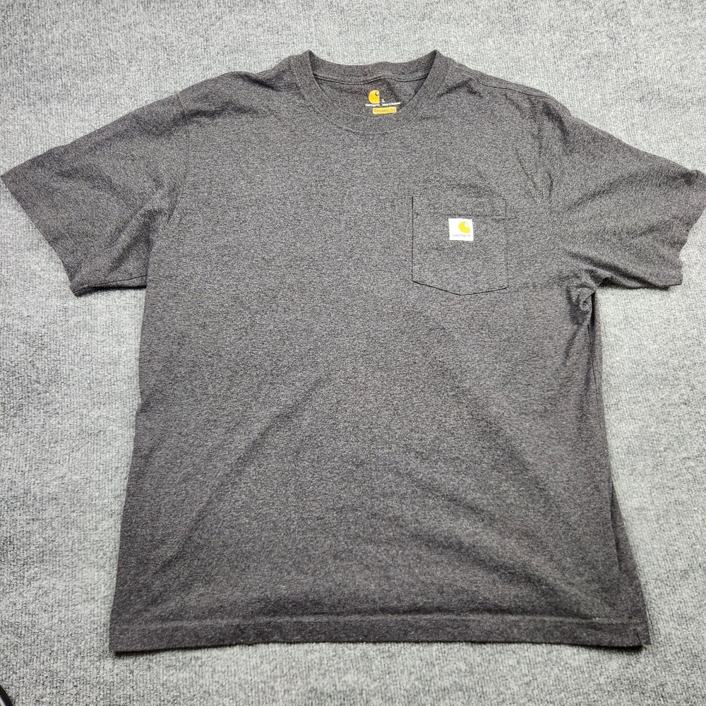 Carhartt Mens Original Fit Pocket T-Shirt Gray Short Sleeve Crew Neck Large L